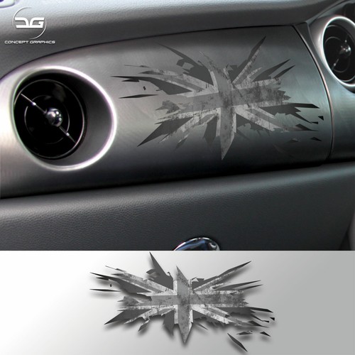 Union jack grey flag dashboard - grey,