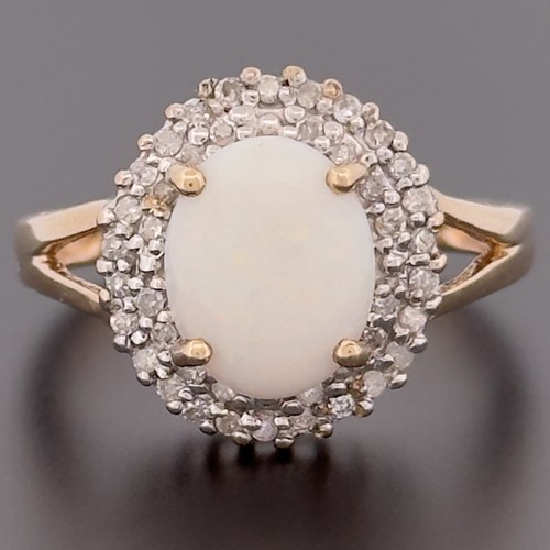 9ct yellow gold opal diamond - yellow, &