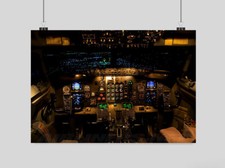 BOEING 737 COCKPIT POSTER AEROPLANE PLANE JET A3 A4 SIZE
