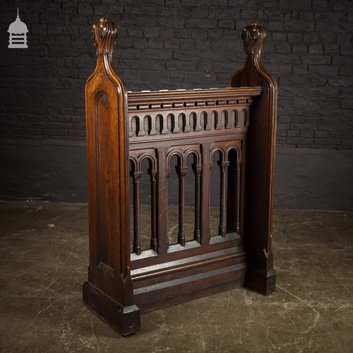 19th carved oak prayer stand - c,
