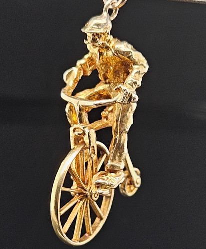 Gold penny farthing bicycle - 9k,
