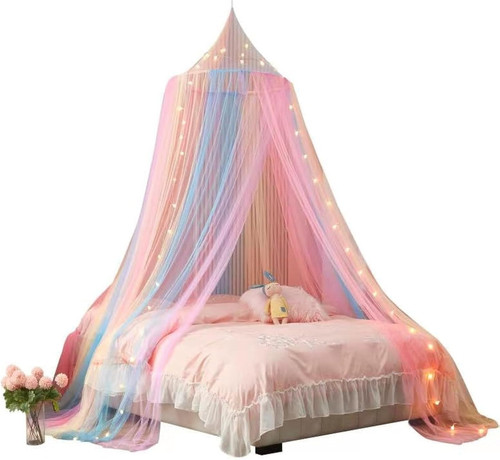 Bed canopy for girls rainbow - bed,