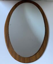VINTAGE TEAK OVAL MIRROR MID