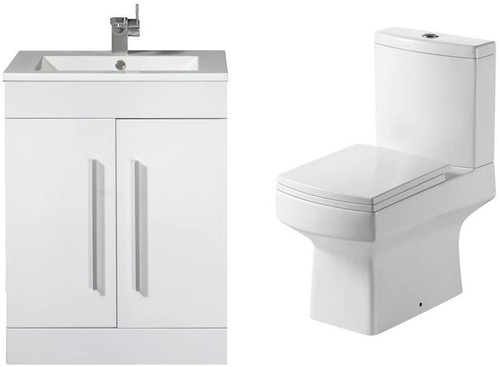 Toilet basin set white - toilet,