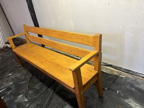 Vintage solid wood bench - wood, –