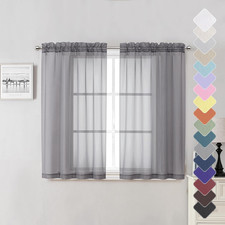 Grey Sheer Curtains 45 Inch