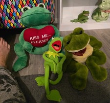 3 Large Frog Soft Toys Plush