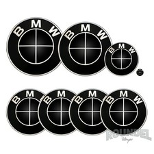 For BMW Badges - Gloss Black x2 - All Models Decals Wrap Stickers Overlays