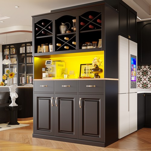 Black kitchen cabinet tall - kitchen,