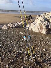 QUALITY SEA FISHING SET - 2 X 12FT BEACHCASTER RODS + 2 X SK7 SEA REELS + TRIPOD