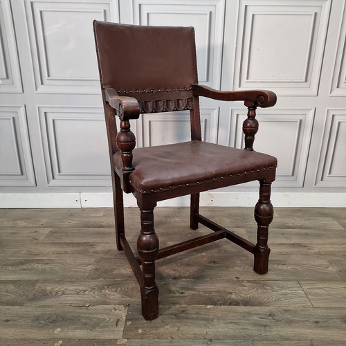 Antique oak carver chair - oak,