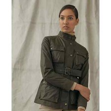 Belstaff Waxed Roadmaster 2012 Military Green Womens Size 40 £120