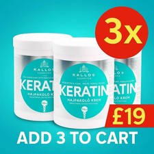 3 x Kallos Keratin Hair Mask