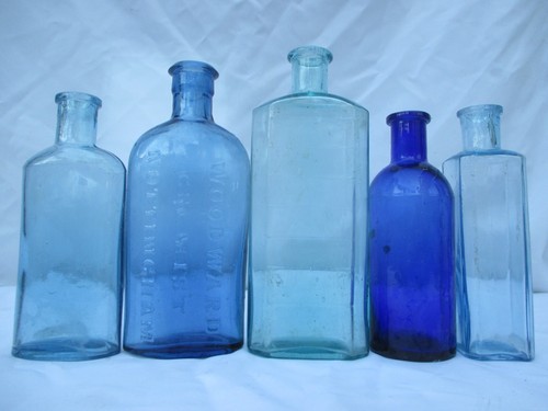 Superb blue glass chemist - 5,