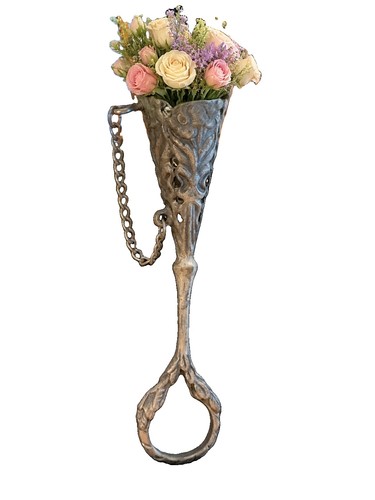 Vintage pewter tussie mussie - tussie,