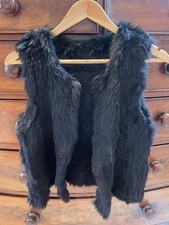 Black Rabbit Fur Gilet Size
