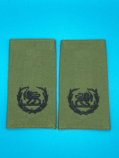 Rhodesian Army Olive Green Rank Slides OG - Maj Major - Pair