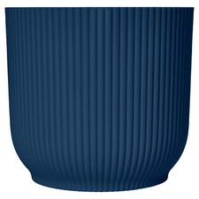 Elho Vibes Fold Round Pot Indoor Plant Pots for House Plants in Deep Blue