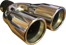 9.5" Universal Stainless Steel Exhaust Twin Tip For VW Lupo 1998-2005