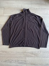Pringle of Scotland 100% Merino Wool Full Zip Brown Jumper Size XL Chest 44- 46"