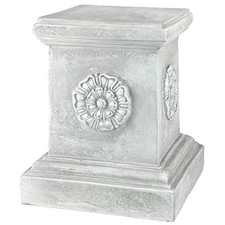 Design Toscano CL5194 English Rosette Sculptural Garden Plinth Base Riser, Large