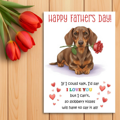 Dachshund father day card - dachshund,