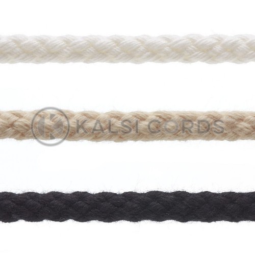 7mm round cotton braided - braided, cord
