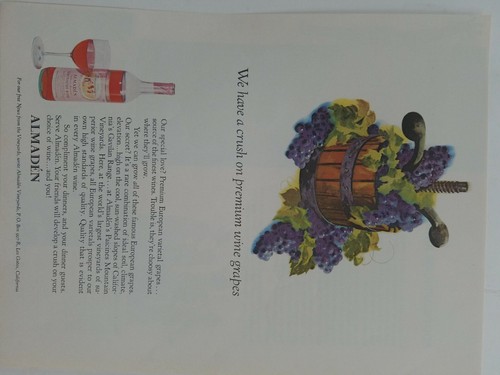 1960s almaden wine bottle - almaden,
