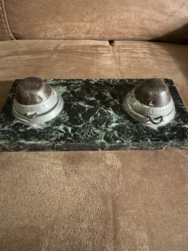 Antique twin inkwells made - antique,