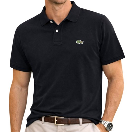 Lacoste black polo shirt - black,