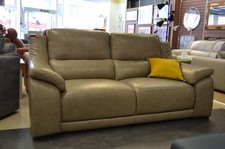 Italian Leather Sofa Large 3 Seater Taupe Polo Divan Degano Italian Leather Sofa