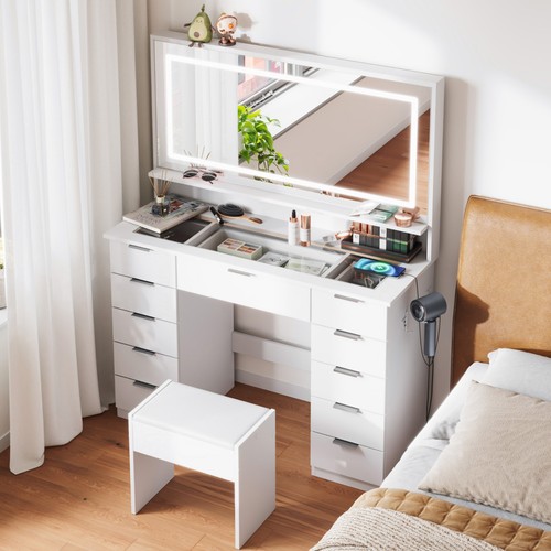 Vanity dressing table with led - table,