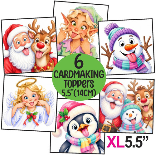 Funny faces xmas - 6, card