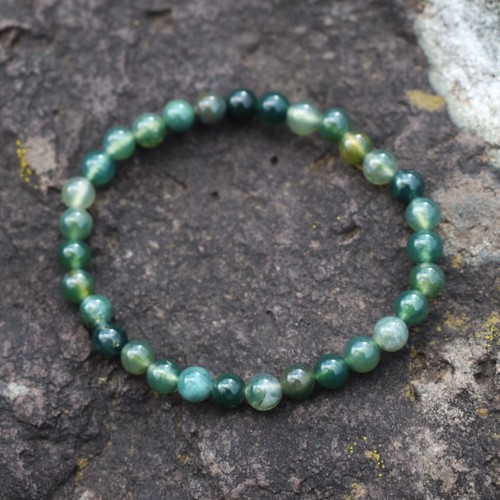 Moss agate crystal bead - crystal,