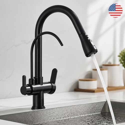 Black pull out kitchen faucet - black,