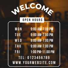 Shop Window Opening Hours