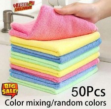 50pcs Kitchen Dish Cloths Cleaning Dishcloth Washing Up Absorbent Reusable 25cm