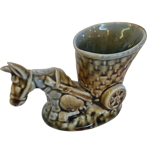 Shamrock pottery donkey - shamrock, cart