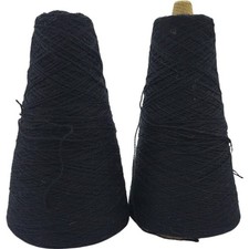 Vintage 2/24 Acrylic Weaving knitting Cone Yarn Licorice SPB 15.13976 Lot of 2