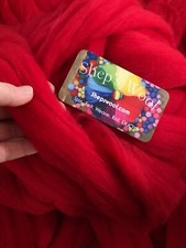 Red Wool Roving - Spin into