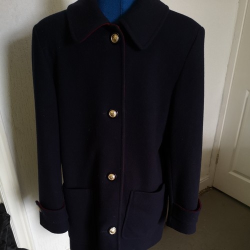 Ladies wool navy coat - wool,