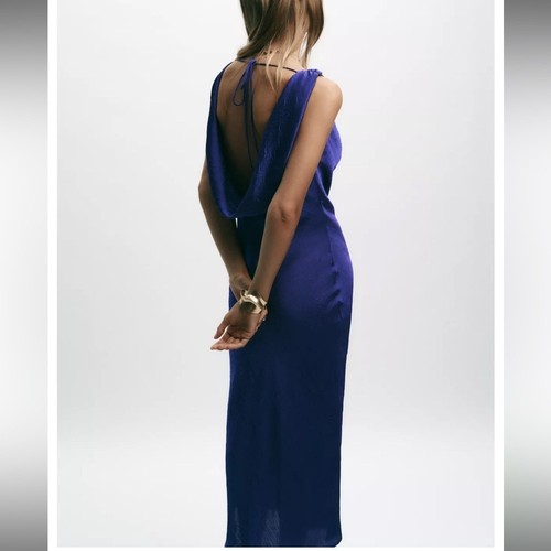 Zara purple midi drape dress