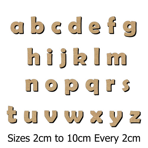 Wooden mdf lowercase letters - lowercase,