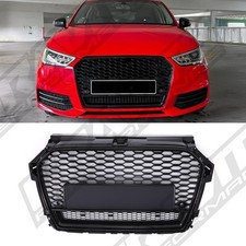 BLACK GRILLE RS QUATTRO STYLE BADGELESS UPGRADE GRILL FOR AUDI A1 8X 2015-2018