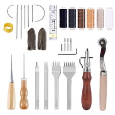 Leather Working Tools Kit Leather Tool Set Leather Groover Prong Punch Waxed