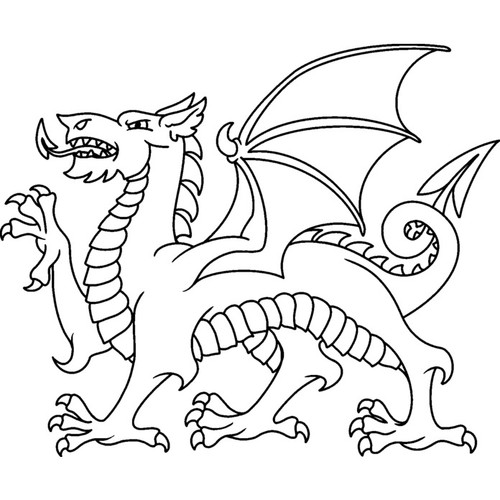 Traditional welsh dragon - welsh, dragon'