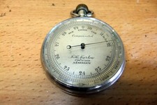 Silver cased Pocket Barometer by J H Marlow 1898
