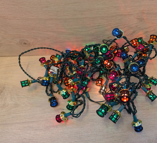 Vintage multi colour lantern - vintage,
