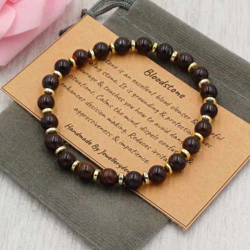 Bloodstone bracelet stretch - bloodstone,