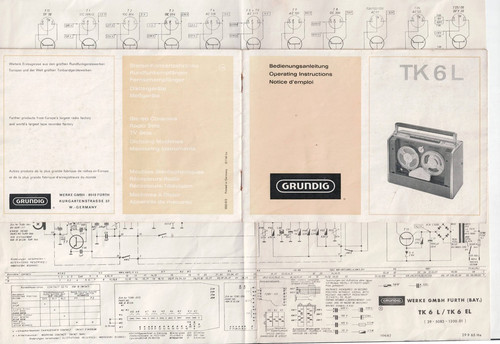Grundig tk6l tape recorder - tk6l,